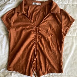 Terracotta Ruched Blouse